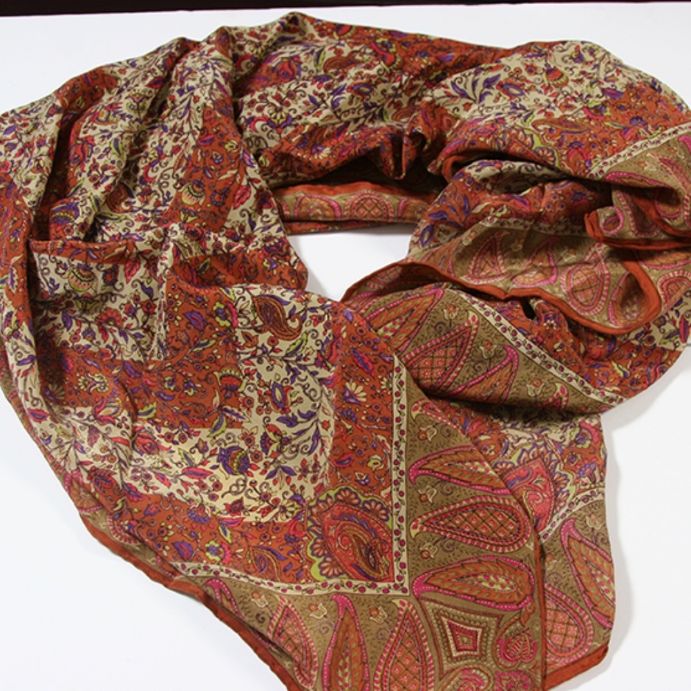 Square Pure Silk Scarf - Picture 7 of 7